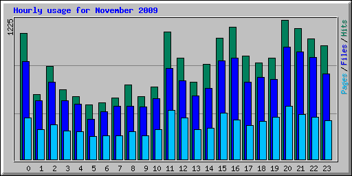 Hourly usage for November 2009